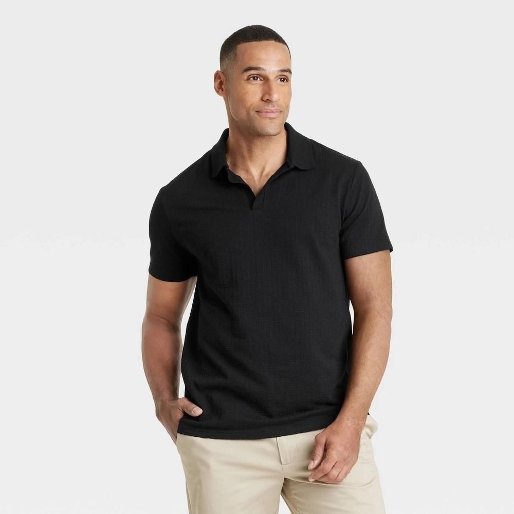 Men's Johnny Collar Polo Shirt - Goodfellow & Co™ Black M